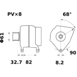 Case - IH Maxxum 125 CVXDrive Stage V MG481 kintamosios srovės generatorius 14V 200A