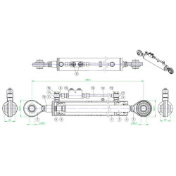 New Holland TD4020F TEVNNE356328222 hidraulinė viršutinė svirtis cat 2/2 su pailgintu vožtuvu
