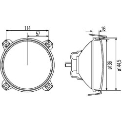 New Holland 4610O 1A3005649007 Priekinis žibintas halogeninis, apvalus, 12V, skaidrus, Ø 144,5 mm, Hella