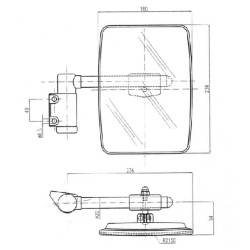 New Holland TCE50 CA6732000 Veidrodis su dešine rankena