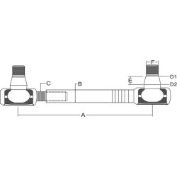 New Holland TS100A Plus SHP459KR Track rod complete