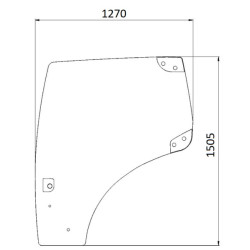 New Holland TS110A Plus 82027357N Door glass