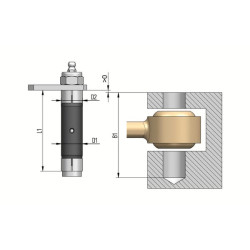 New Holland TS130A Delta 1000241EXB Extenderbolt Ø25/20x100mm Sleeve Ø25/20mm Blind hole