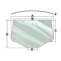 Case - IH Maxxum 120 MultiController Engine Tier 4A 2/12-12/15 VPM7436 galinio lango stiklas