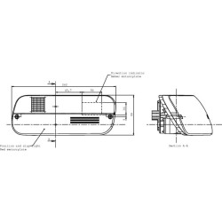 New Holland T6070 Power / Range Command 021000000 Rear light RH rectangular, red/amber, bolt on, 262x99x152mm Deutsch plug, Cobo