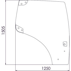 New Holland T6080 Power / Range Command 82027356N Door glass