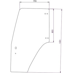 New Holland TL90A 87302768N Door glass