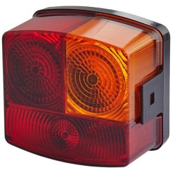 Case - IH 4230 2SD002776241 Galinis žibintas RH kvadratinis, 12V, gintarinis / raudonas, užsukamas, 95x54,5x90mm, Hella