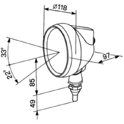 New Holland TN60A 05155000 Work light Halogen, 55/70W, round, 12/24V, white, 144mm, Cobo