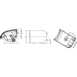 New Holland TN65D 05512000 Work light RH rectangular, 12V, transparent, Cobo