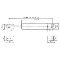 New Holland TN70D CA3069KR Gas strut L390mm 150N Stabilus
