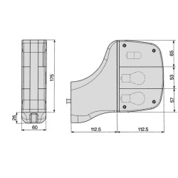 New Holland TN75DA 04310000 Rear light LH rectangular, red/amber, bolt on, 112x175mm AMP plug, Cobo
