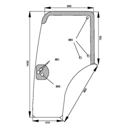 New Holland TN65F D6865 Door glass