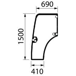 New Holland TN95FA 87301768N Door glass