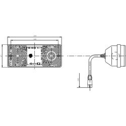 New Holland TN55S 02752000 Rear light rectangular, red/amber, bolt on, 160x67mm AMP plug, Cobo