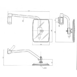 New Holland TN60SA CA6597001 Mirror with arm left