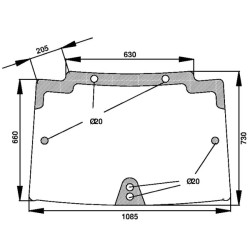 New Holland TN65S D6861 Windscreen tiltable