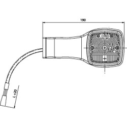 New Holland TN55V 03413000 Direction and position light RH Halogen, front, square, amber/transparent, bolt on, 190x AMP plug, Co