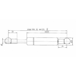 Case - IH 4240 CA069167 Dujinis statramstis L275mm 350N Stabilus