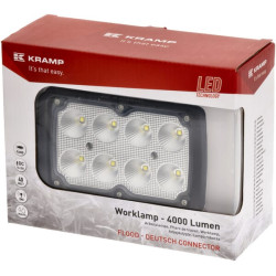 New Holland 8670 LA10414 Work light LED, 40W, 4000lm, rectangular, white, 152x75x108mm Deutsch plug, Wide flood, 8 LED's, Kramp