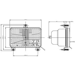 New Holland 8770 05377000 Headlight insert Halogen, rectangular, transparent, 167x74x106.7mm, Cobo