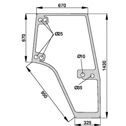 New Holland T7530 D7126 Door window