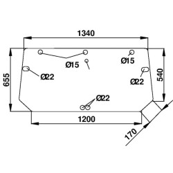 New Holland T7530 D7128 Rear window upper