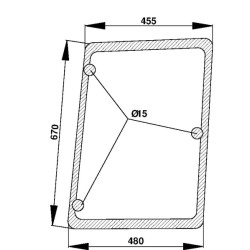 New Holland T7550 D7124 Side window