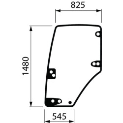 New Holland T8030 344730A2 Door glass CNH