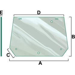 New Holland 5640 VPM7344 Rear glass