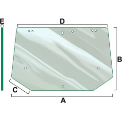 New Holland 7840 VPM7343 Rear glass