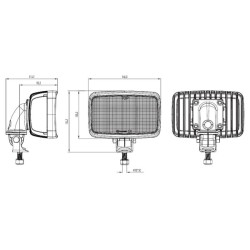 New Holland 8340 LA104211 Work light LED, 90W, 6000lm, rectangular, 10-30V, white, Flood, Deutsch plug, 30 LED's, Kramp