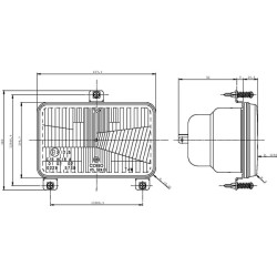 New Holland G170 05376000 Headlight insert Halogen, rectangular, transparent, 167x74x106.7mm, Cobo