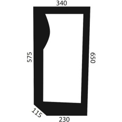 New Holland 8360 D6713 Front glass lower