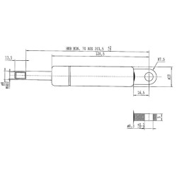 New Holland 8560 CA288616 Gas strut L215mm 180N Stabilus