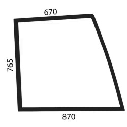 New Holland L65 D6705 Door glass upper RH