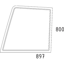 New Holland L75 D6706 Door glass upper LH