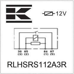 New Holland L75 RLHSRS112A3R Power relay 12V, normally open, 70A, with resistor, with holder