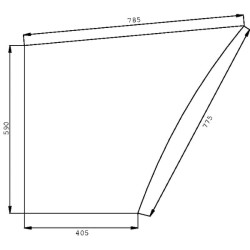 New Holland L85 D6707 Door glass lower