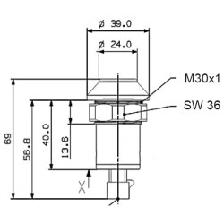 Case - IH Maxxum 135 Tier 4B MY18 11905001PN Stūmimo jungiklis, GTV, apvalus, geltonas