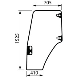 New Holland T5060 87302769 Glass pane