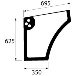 New Holland TD80DPlus 5089551N Door glass lower