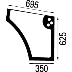 New Holland TD80DPlus 5092899N Door glass lower