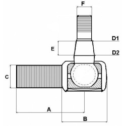 New Holland T6.140 SHP259KR Steering system actuator tip