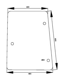 Case - IH MX100 Maxxum D3406670 Šoninis langas