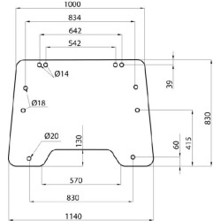 New Holland TM135 D9031 Windscreen tiltable