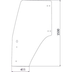 New Holland TM155 82036001KR Door glass