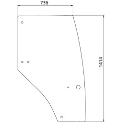 Case - IH MX150 Maxxum 192004A6KR Dešiniųjų durų stiklas