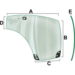 New Holland T6.175 - Engine TIER 4B (7/13-) VPM7423 Door LH glass