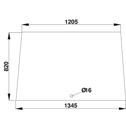 Case - IH 743 / 743XL D520486 Priekinis stiklas sutvarkytas